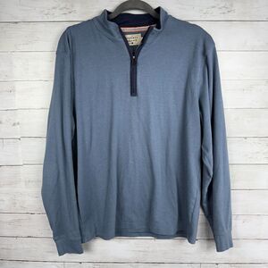 The Normal Brand Mens Blue 1/4 Zip Pullover
